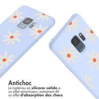 imoshion Coque design en silicone avec cordon Samsung Galaxy S9 - Lila Flower Distance