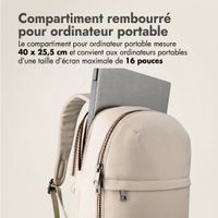Accezz Leather Sac à dos ordinateur 16 pouces - Beige