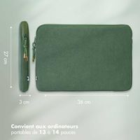 Selencia Pochette ordinateur Corduroy 13-14 pouces - Sage Green