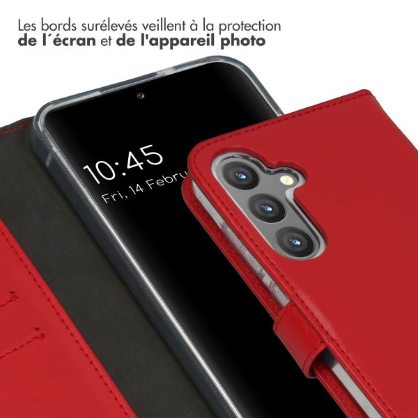 Selencia Étui portefeuille en cuir véritable Samsung Galaxy S24 Plus - Rouge