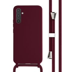 imoshion Coque en silicone avec cordon Samsung Galaxy A34 (5G) - Rouge foncé