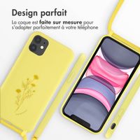 imoshion Coque design en silicone avec cordon Apple iPhone 11 - Flower Yellow