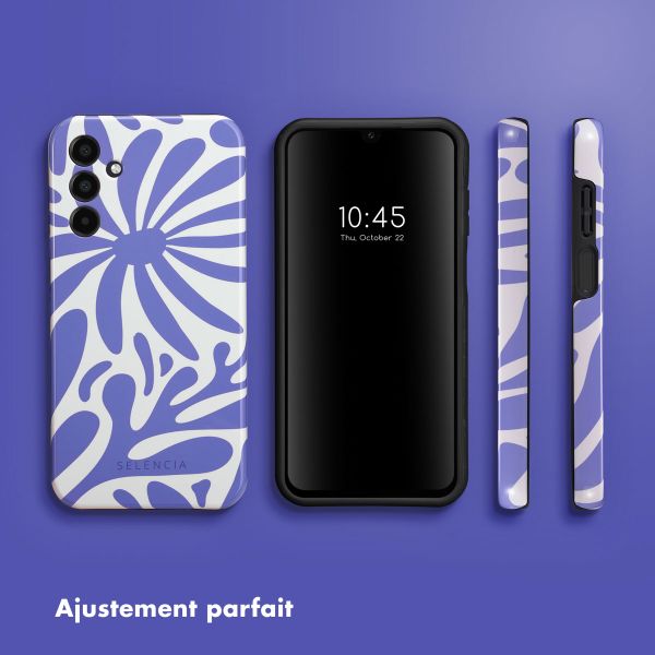 Selencia Coque arrière Vivid Tough Samsung Galaxy A15 (5G/4G) - Modern Bloom Sapphire Blue