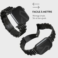 Burga Bracelet en acier Apple Watch Series 1 á 10 / SE / Ultra (2) (44/45/46/49 mm) - Chic Royal - Noir