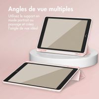 Accezz Coque tablette portefeuille Smart Silicone Apple iPad 9 (2021) 10.2 pouces / iPad 8 (2020) 10.2 pouces / iPad 7 (2019) 10.2 pouces - Rose