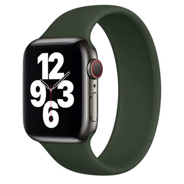 Apple Bracelet Boucle unique en Silicone Apple Watch | 44/45/46/49 mm - Taille 8 - Cyprus Green