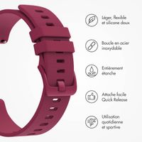 imoshion Bracelet sport en silicone avec boucle - Connexion universelle 22 mm - Rouge foncé