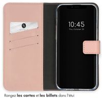 Selencia Étui portefeuille en cuir véritable Apple iPhone 15 - Dusty Pink