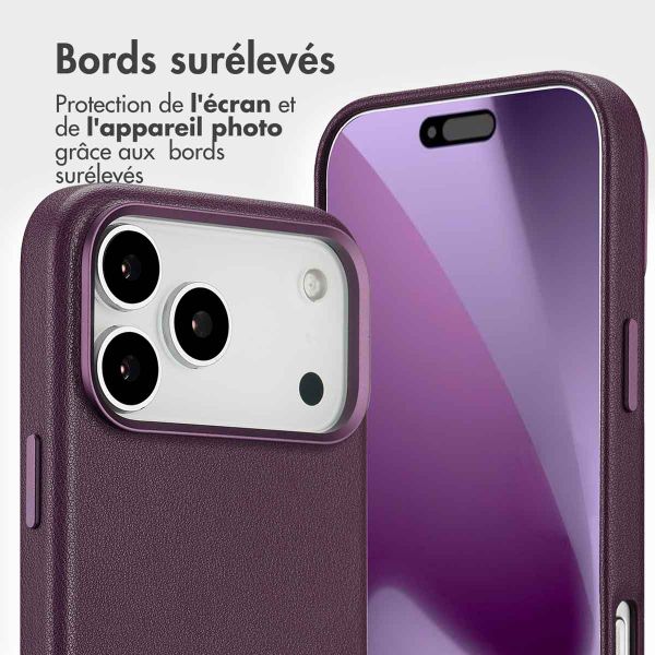 Accezz Étui de téléphone portefeuille en cuir 2-en-1 avec MagSafe Apple iPhone 17 Pro Max - Heath Purple