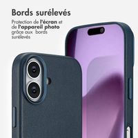 Accezz Coque arrière en cuir avec MagSafe Apple iPhone 17 - Nightfall Blue