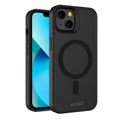 Accezz Coque Givrée Robuste avec MagSafe Apple iPhone 13 - Noir