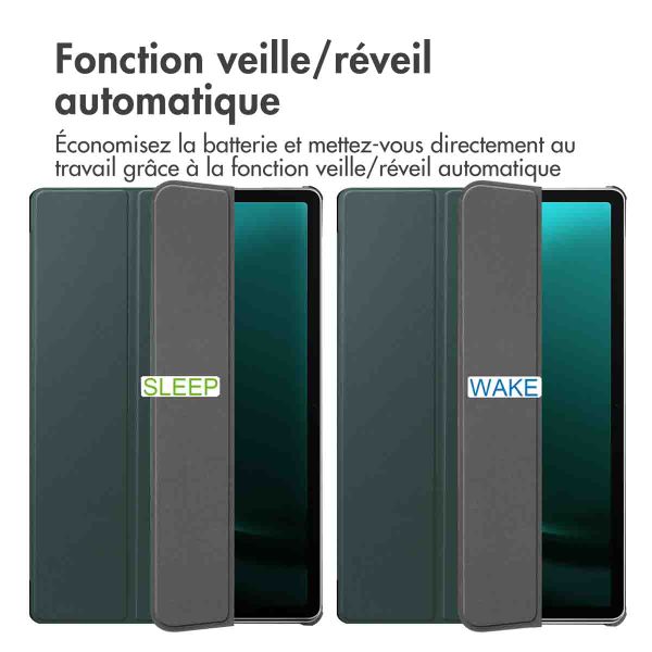 imoshion Coque tablette Trifold Samsung Galaxy Tab S10 Plus / Tab S9 FE Plus / Tab S9 Plus - Vert foncé