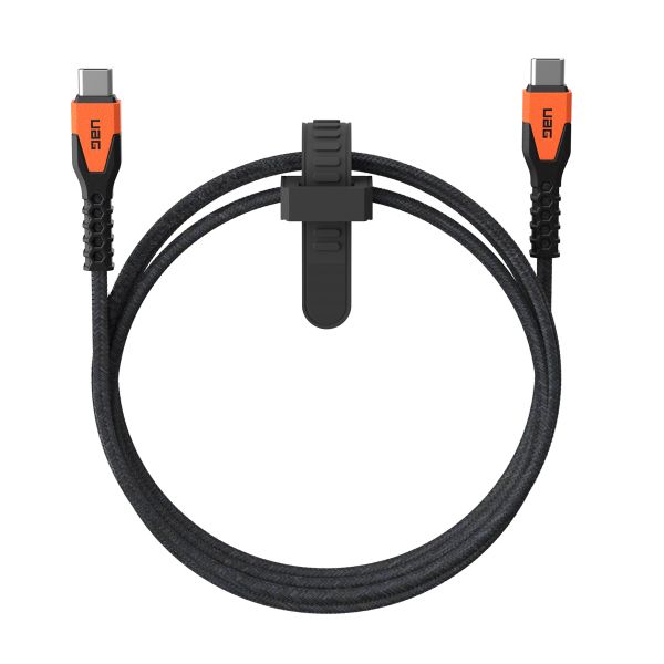 UAG Câble de charge USB-C vers USB-C avec cœur en Kevlar® - 1,5 mètre - Noir / Orange