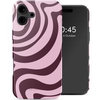 Selencia Coque arrière Vivid Tough avec MagSafe iPhone 16 - Wavy Swirl Pink Plum