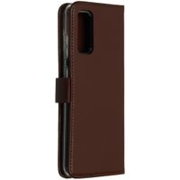 Selencia Étui portefeuille en cuir véritable Samsung Galaxy S20 - Marron