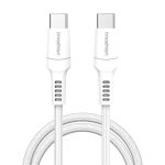 imoshion Braided USB-C vers câble USB-C - 2 mètre - Blanc