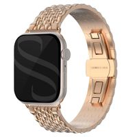 Selencia Bracelet dragon en acier Apple Watch Series 1 á 10 / SE / Ultra (2) (44/45/46/49 mm) - Or Rose