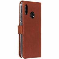 Selencia Étui portefeuille en cuir véritable Huawei P20 Lite - Marron clair