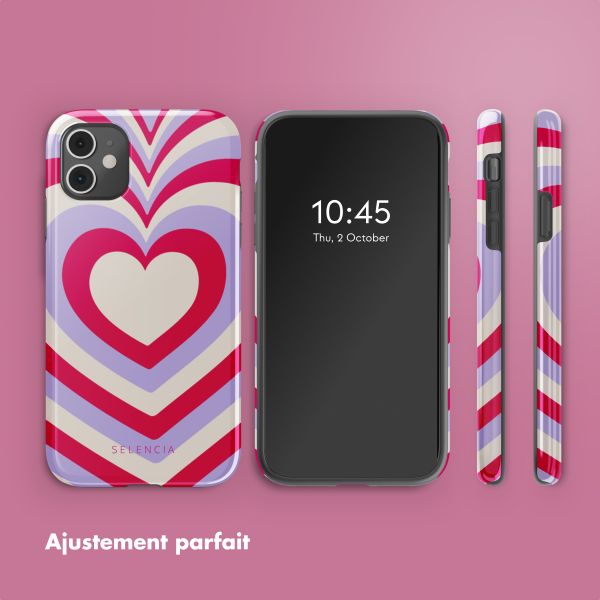 Selencia Coque arrière Vivid Apple iPhone 11 - Double Hearts Rubine Red Lilac