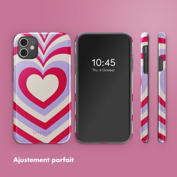 Selencia Coque arrière Vivid Tough iPhone 11 - Double Hearts Rubine Red Lilac