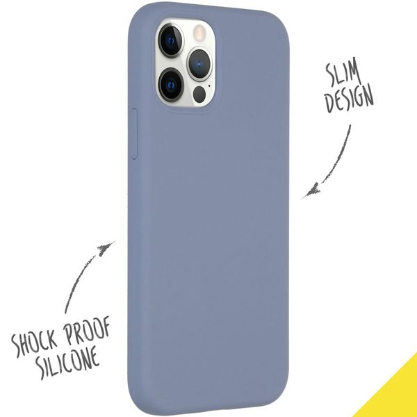 Accezz Coque Liquid Silicone iPhone 12 (Pro) - Lavender Gray