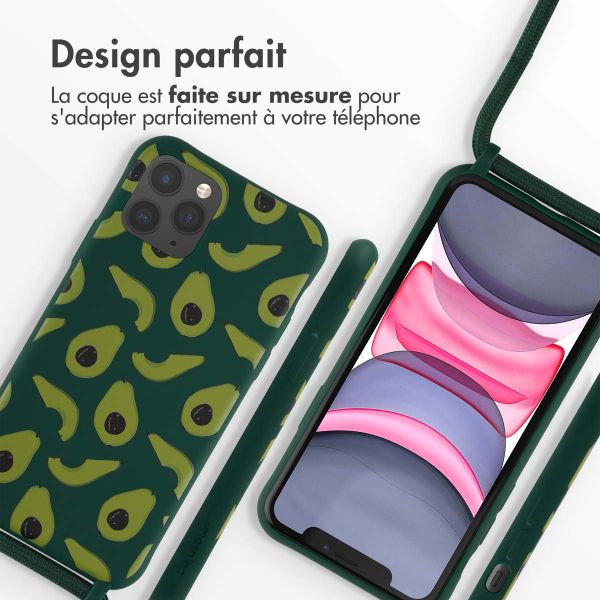 imoshion Coque design en silicone avec cordon Apple iPhone 11 Pro - Avocado Green