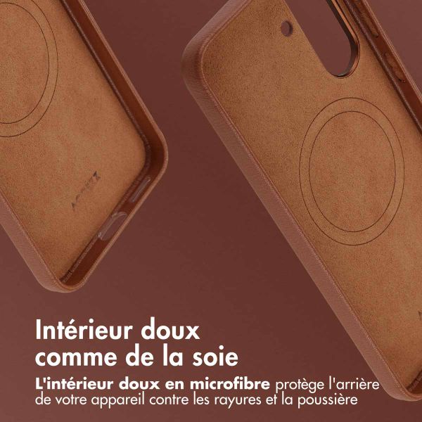 Accezz Coque arrière en cuir avec MagSafe Samsung Galaxy A36 / A56 - Marron café