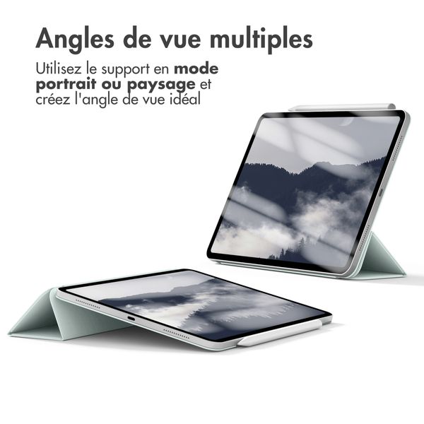 imoshion Magnetic etui de téléphone portefeuille iPad Air 11 pouces (2024) M2 / Air 5 (2022) / Air 4 (2020) - Vert clair