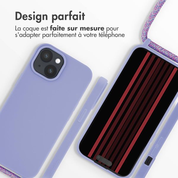 imoshion Coque en silicone avec cordon Apple iPhone 15 - Violet