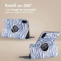 imoshion Coque tablette Design rotatif à 360° Honor Pad X9 - White Blue Stripes