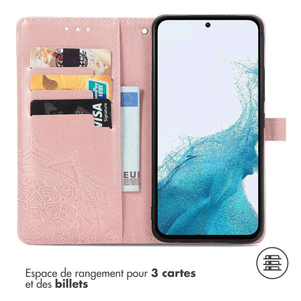 imoshion Etui de téléphone portefeuille Mandala Samsung Galaxy A36 - Rose Dorée