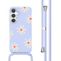 imoshion Coque design en silicone avec cordon Samsung Galaxy S24 - Lila Flower Distance