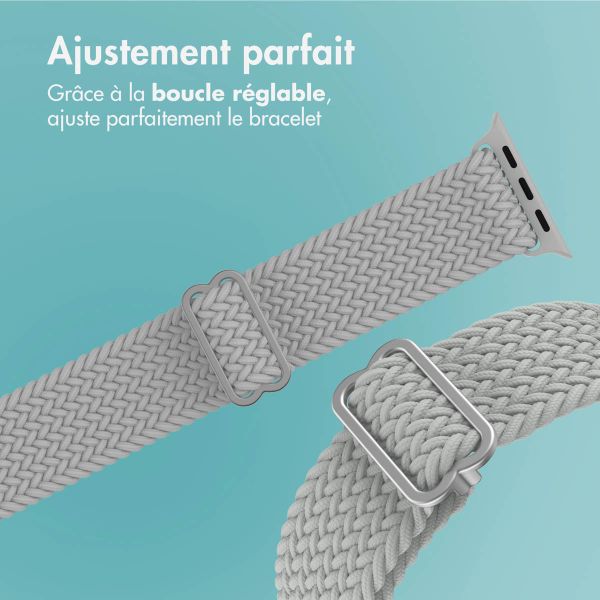 imoshion Bracelet tissé en nylon Apple Watch Series 1 á 9 / SE (38/40/41 mm) | Series 10 (42 mm) - Gris