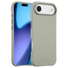 Accezz Coque arrière en cuir avec MagSafe Apple iPhone Air - Light Grey