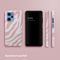 Selencia Coque arrière Vivid Tough Xiaomi Redmi Note 12 Pro - Colorful Zebra Old Pink