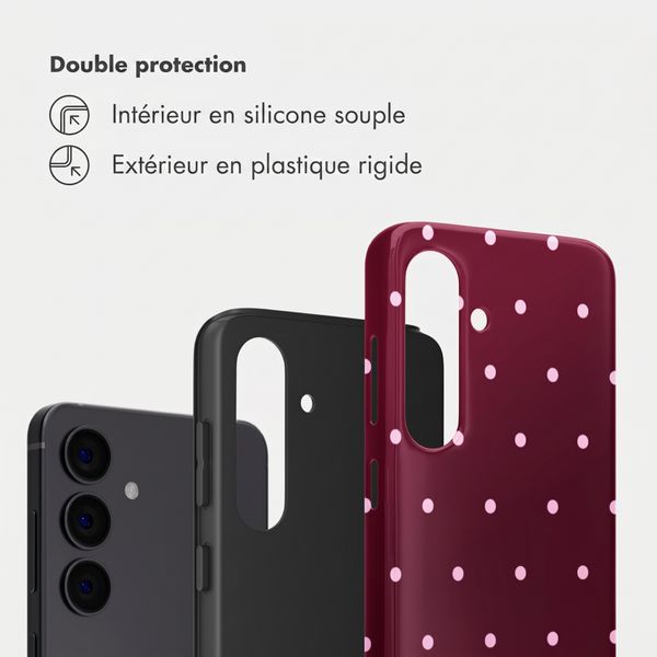 Selencia Coque arrière Vivid Samsung Galaxy S24 - Happy Dots Burgundy