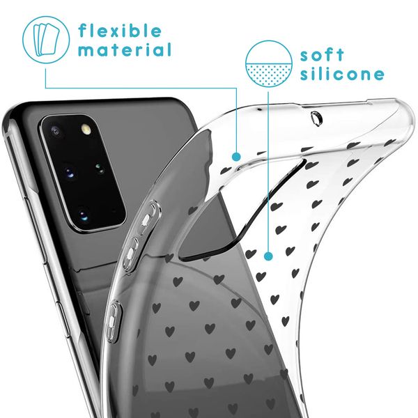 imoshion Coque Design Samsung Galaxy S20 Plus - Cœurs - Noir