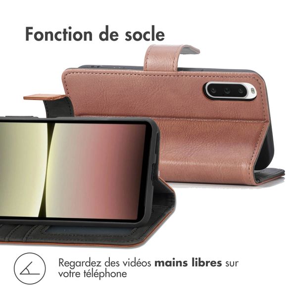 imoshion Étui de téléphone portefeuille Luxe Sony Xperia 10 V - Brun