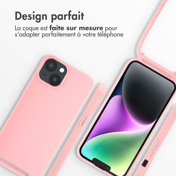 imoshion ﻿Coque en silicone avec cordon iPhone 14 - Rose