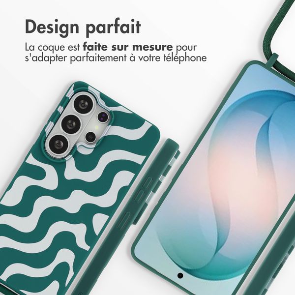 imoshion Coque design en silicone avec cordon Samsung Galaxy S26 Ultra - Petrol Green Groovy