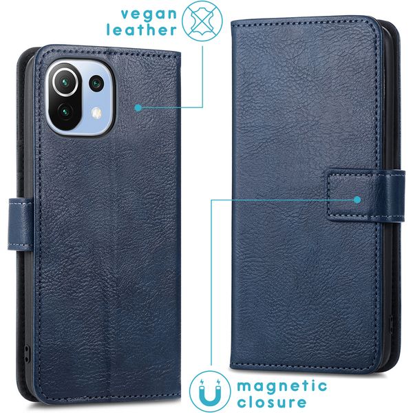 imoshion Étui de télephone portefeuille Xiaomi Mi 11 Lite (5G/4G) / 11 Lite 5G NE - Bleu foncé