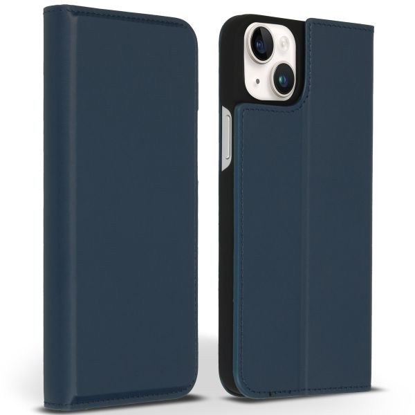 Accezz Étui de téléphone Slim Folio en cuir de qualité supérieure iPhone 14 Plus - Bleu foncé