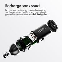 Accezz Chargeur de voiture | Chargeur rapide avec 2 ports - USB-A 30 watts + USB-C 65 watts - Noir