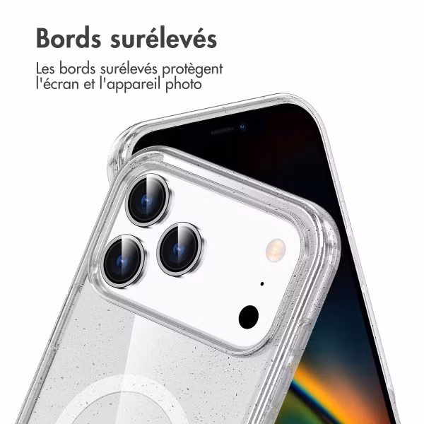 imoshion Coque Pailletée avec MagSafe Apple iPhone 17 Pro - Transparent