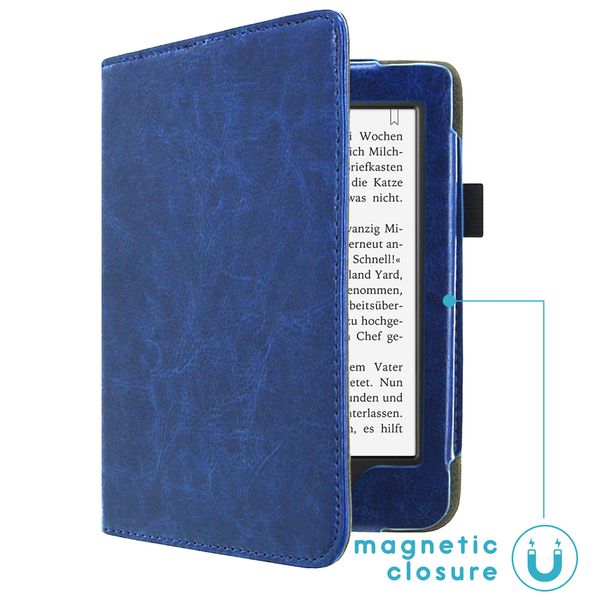 imoshion Étui de liseuse portefeuille en cuir végan Tolino Page 2 - Bleu foncé