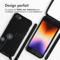 imoshion Coque design en silicone avec cordon iPhone SE (2022 / 2020) / 8 / 7 - Dandelion Black