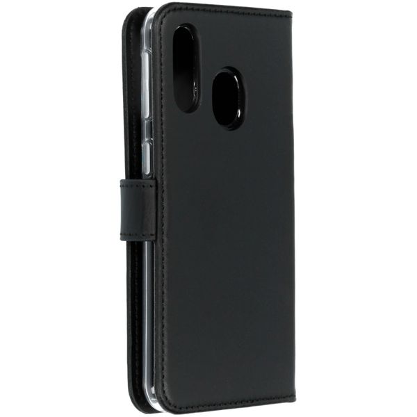 Selencia Étui portefeuille en cuir véritable Samsung Galaxy A40 - Noir