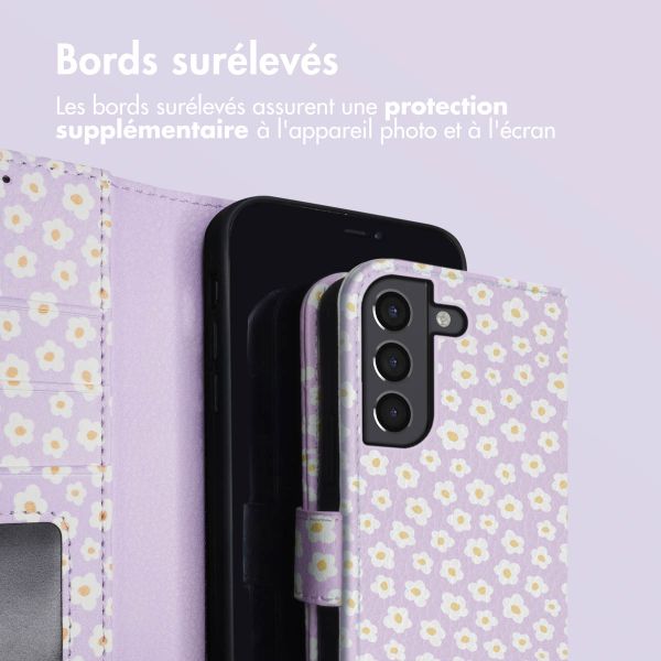 imoshion Étui de télephone portefeuille Design Samsung Galaxy S21 - White Daisy