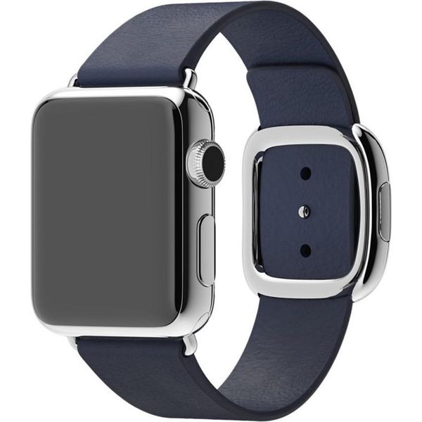 Apple Leather Band Modern Buckle Apple Watch Series 1-9 / SE - 38/40/41 mm / Series 10 - 42 mm - Taille M - Bleu