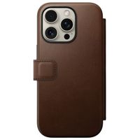 Nomad Étui de télephone portefeuille Modern Leather Folio Apple iPhone 16 Pro - Marron